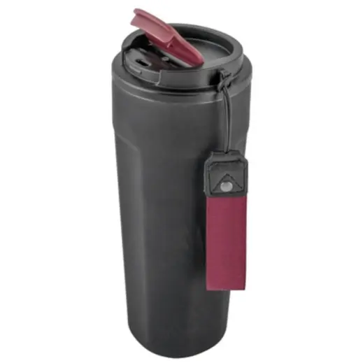 600ml Maverick SS Double Wall Mug Black-Maroon Display